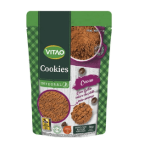 Biscoito Cookie Integral Cacau com Gotas de Chocolate Vitao Pacote 80g