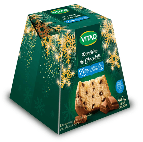 Panetone Vitao Com Gotas de Chocolate Zero Açúcar 400g