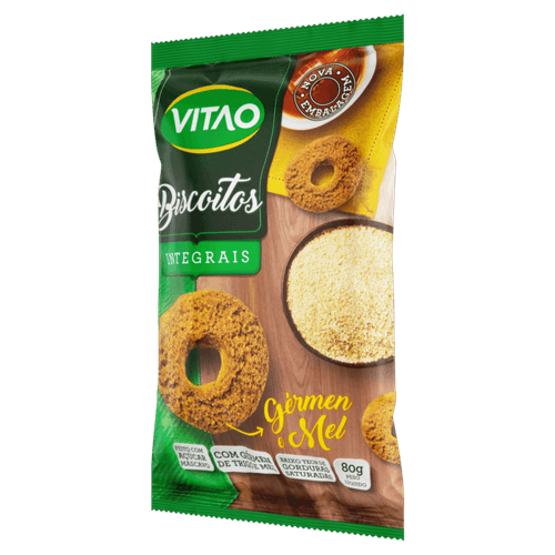 Biscoito Integral Gérmen E Mel Vitao Pacote 80g