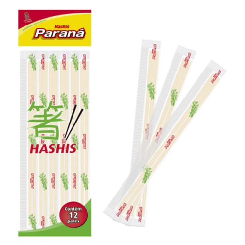 Hashi Palito Japonês Paraná 12 Pares Pacote