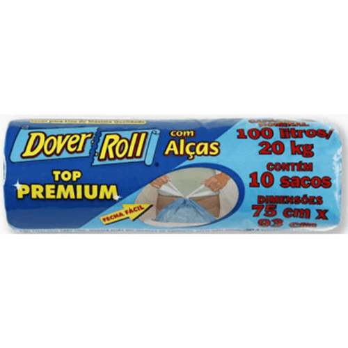 Saco Para Lixo Dover Roll com Alça Top Premium 100 Litros 10 Unidades