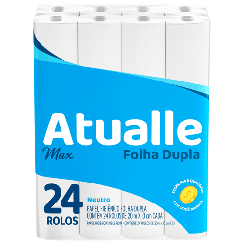 Papel Higienico Atualle Folha Dupla 24 Rolos 20 Metros