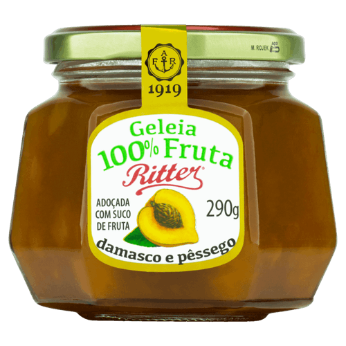 Geleia 100% Fruta Damasco e Pêssego Ritter Vidro 290g