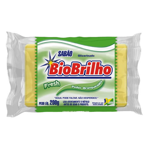 Sabão Barra Glicerinado Fresh Biobrilho Pacote 200g