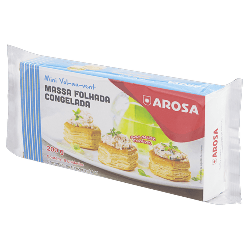 Minimassa Folhada Vol-Au-Vent Congelada Arosa Pacote 200g 18 Unidades