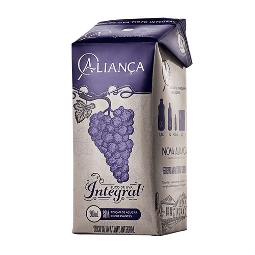 Suco Integral Uva Tinto Aliança Caixa 200ml