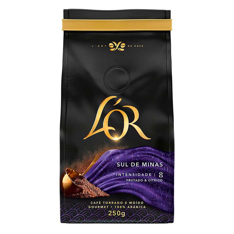 Cafe-Torrado-e-Moido-Sul-de-Minas-100--Arabica-L-or-Gourmet-Pacote-250g