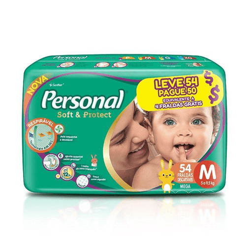 Fralda Personal Baby M Leve 54 Pague 50 Tiras