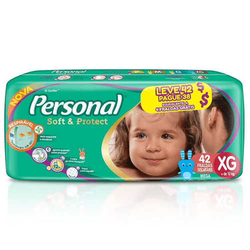 Fralda Personal Baby XG Leve 42 Pague 38 Tiras