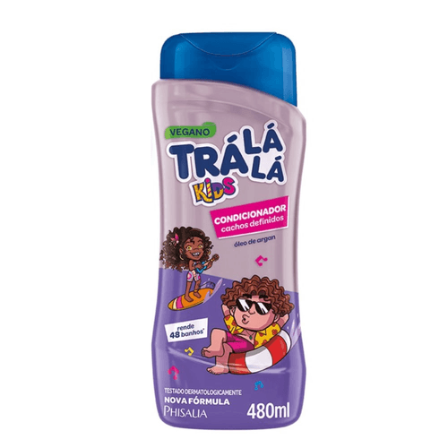 Condicionador Óleo de Argan Trá Lá Lá Kids Cachos Definidos Frasco 480ml