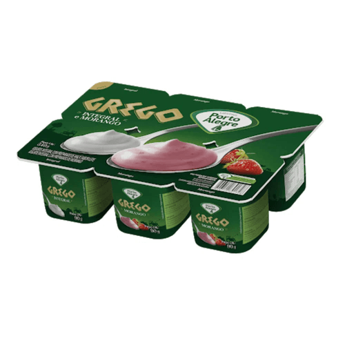 Iogurte Grego Porto Alegre Integral e Morango 540g