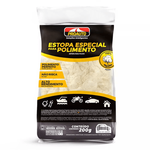 Estopa Automotiva Para Polimento Proauto Pacote 200g