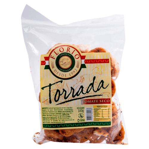 Torrada Tomate Seco Florio Pacote 100g