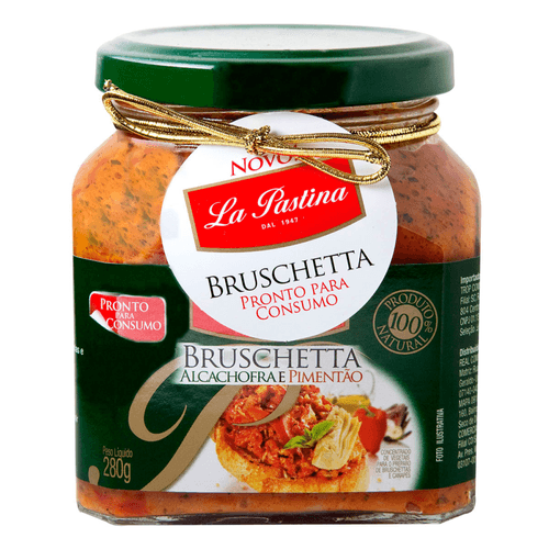 Antepasto Bruschetta Alcachofra e Pimentão La Pastina Vidro 280g