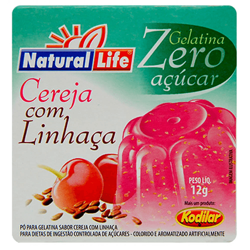 Gelatina em Pó Zero Cereja com Linhaça Natural Life-12g