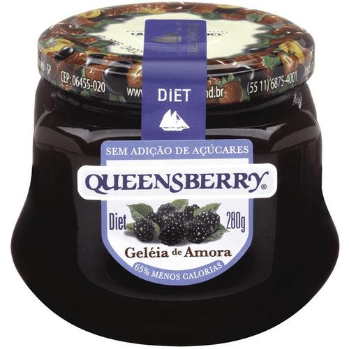 Geleia Amora Diet sem Adição de Açúcar para Dietas com Ingestão Controlada de Açúcares Queensberry Vidro 280g