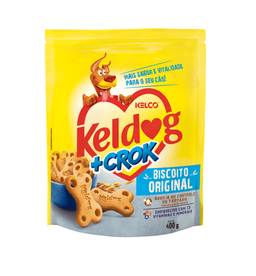 Biscoito para Cães Adultos Original Keldog +Crok Pouch 400g