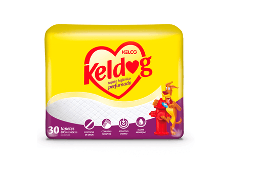 Tapete Higiênico Perfumado para Cães Keldog 80cm x 60cm Pacote 30 Unidades