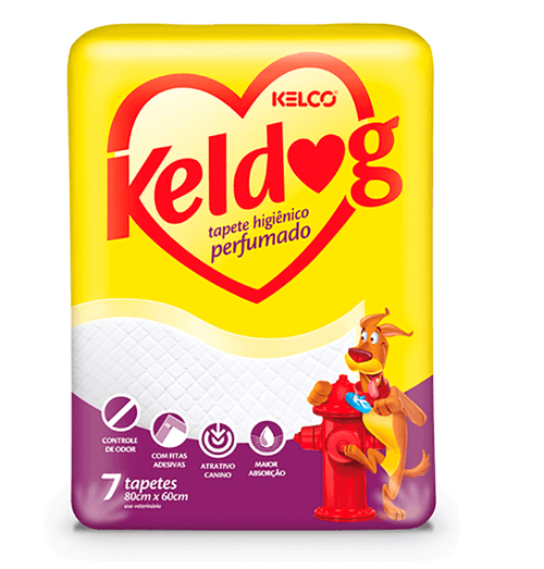 Tapete Higiênico Perfumado para Cães 80x60cm Keldog Kelco 7 unidades