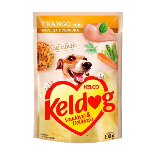 Alimento Keldog Para Cães Frango Com Ervilha E Cenoura Sachê 1 100g