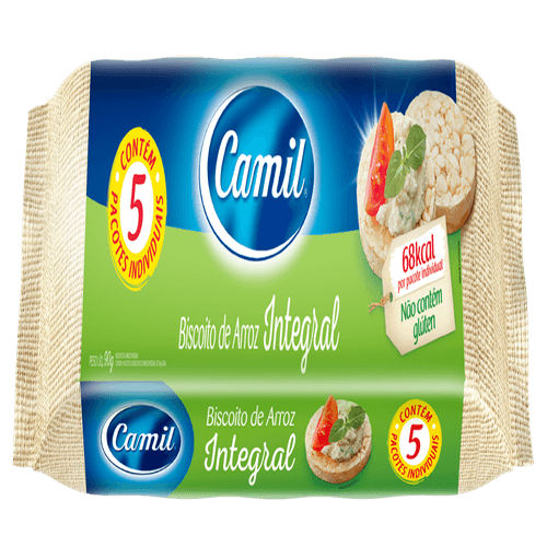 BISCOITO DE ARROZ CAMIL UNIDOSE MULTIPACK - INTEGRAL