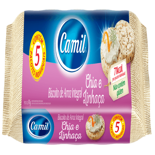 BISCOITO DE ARROZ CAMIL UNIDOSE MULTIPACK - CHIA E LINHAÇA