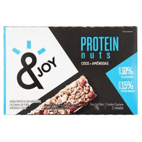 Barra de Proteína &Joy Nuts Coco e Amêndoa Caixa 70 g com 2 Unidades