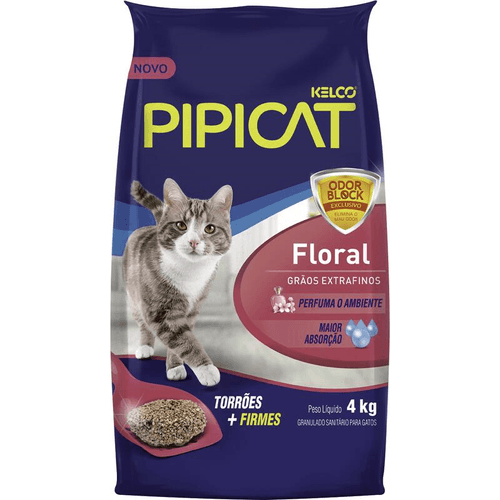 Granulado Higiênico para Gatos Floral Pipicat Kelco 4kg