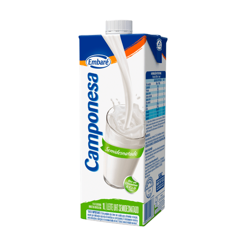 Leite Longa Vida Camponesa Semi Desnatado 1 L