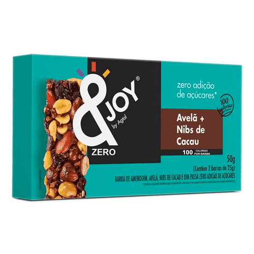 Barra &joy Zero Açúcar Avelã e Nibs 50g