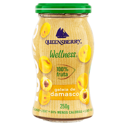 Geleia 100% Fruta Damasco Light Queensberry Wellness Vidro 250g