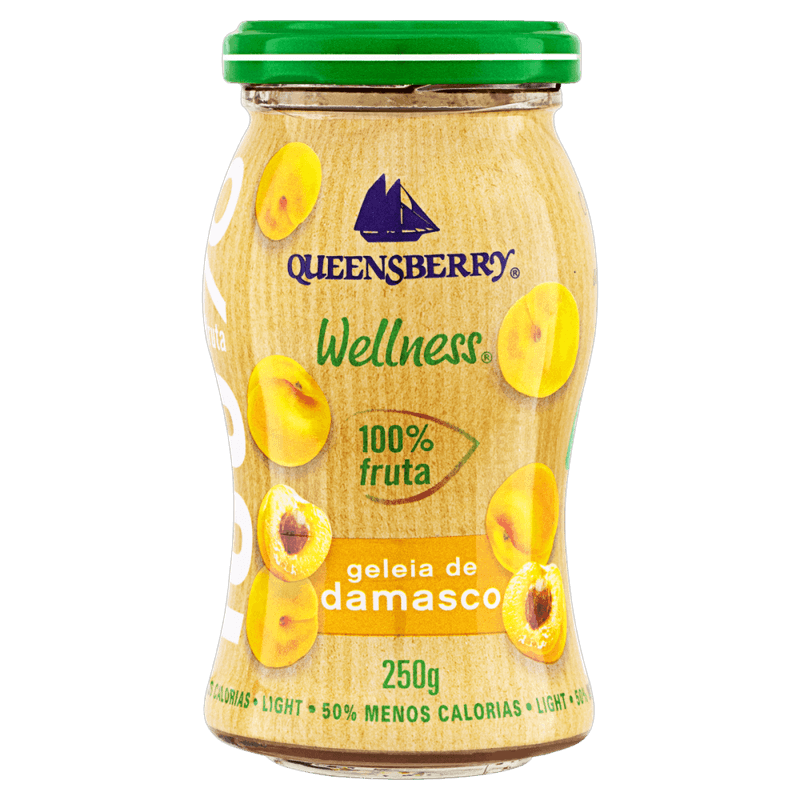 Geleia-100--Fruta-Damasco-Light-Queensberry-Wellness-Vidro-250g