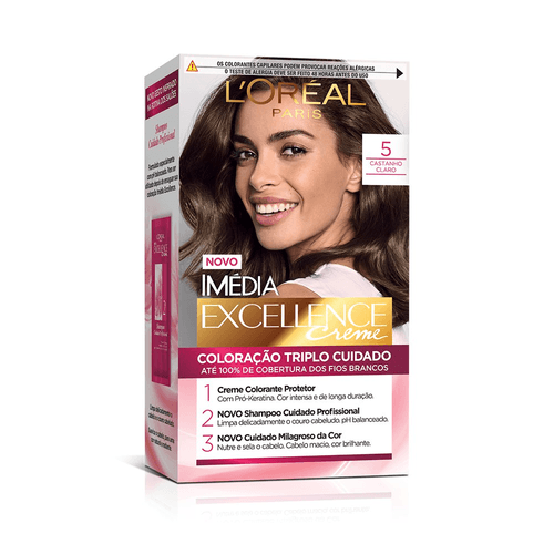 Coloração Permanente Imédia Excellence De L'Oréal Paris 5.0 Castanho Claro