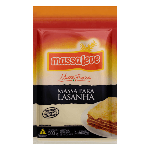 Massa Fresca para Lasanha Massaleve 500 g