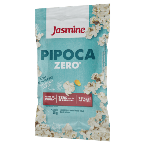 Milho de Pipoca para Micro-Ondas Zero Natural com Sal Marinho Jasmine Pacote 70g