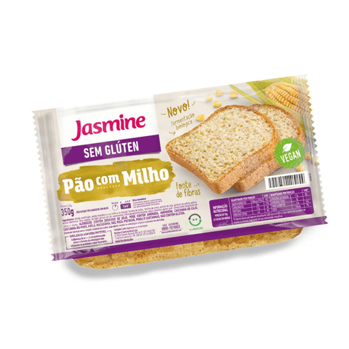 Pão de Forma Fatiado Tipo Sanduíche com Milho sem Glúten Vegano Jasmine Bandeja 350g