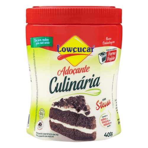 Adoçante Dietético em Pó com Stevia Culinário Lowçucar Pote 400g