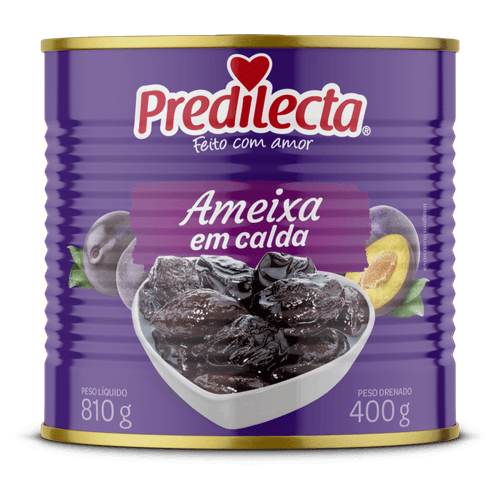 Ameixa em Calda Predilecta Lata Peso Líquido 810g Peso Drenado 400g