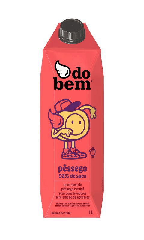 Bebida de Fruta com Suco de Pêssego e Maçã sem Adição de Açúcar Do Bem Caixa 1l