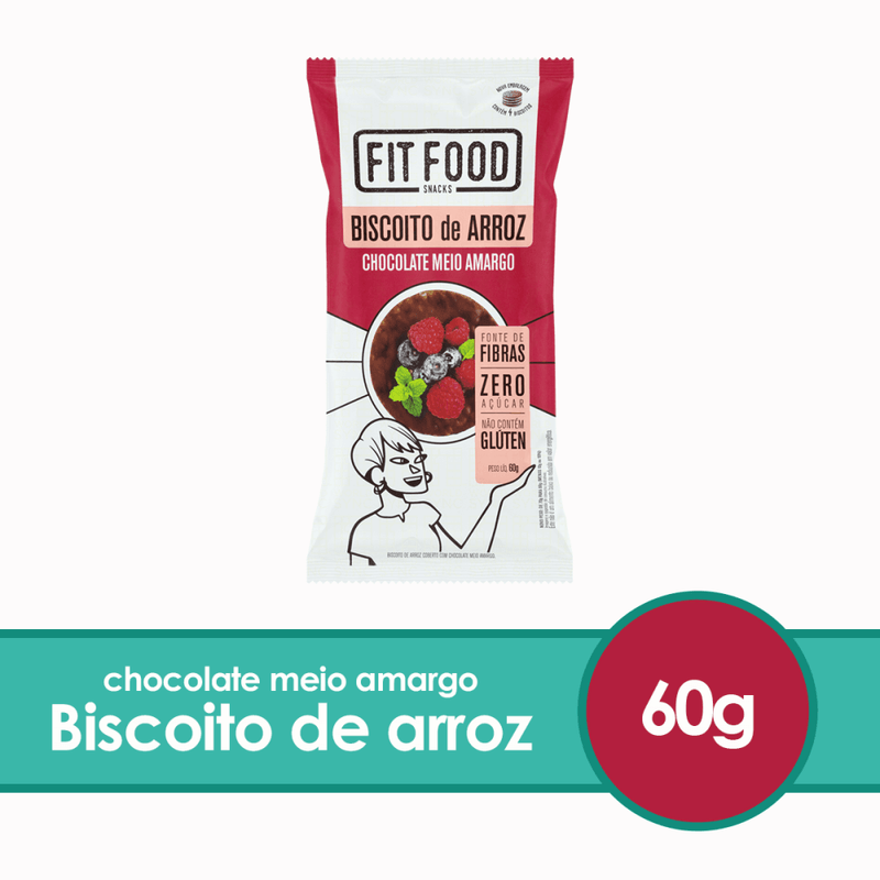 Biscoito-de-Arroz-Cobertura-Chocolate-Meio-Amargo-Zero-Acucar-Fit-Food-Pacote-60g-4-Unidades