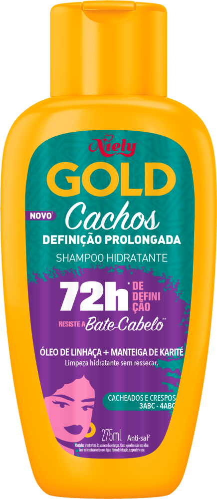 Shampoo Niely Gold Cachos Definição Prolongada 275ml