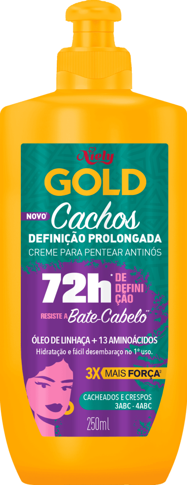 Creme para Pentear Niely Gold Cachos Definição Prolongada Frasco 250ml