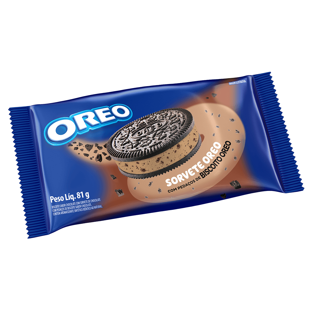 Sorvete Biscoito de Chocolate com Pedaços e Cobertura Biscoito Oreo ...