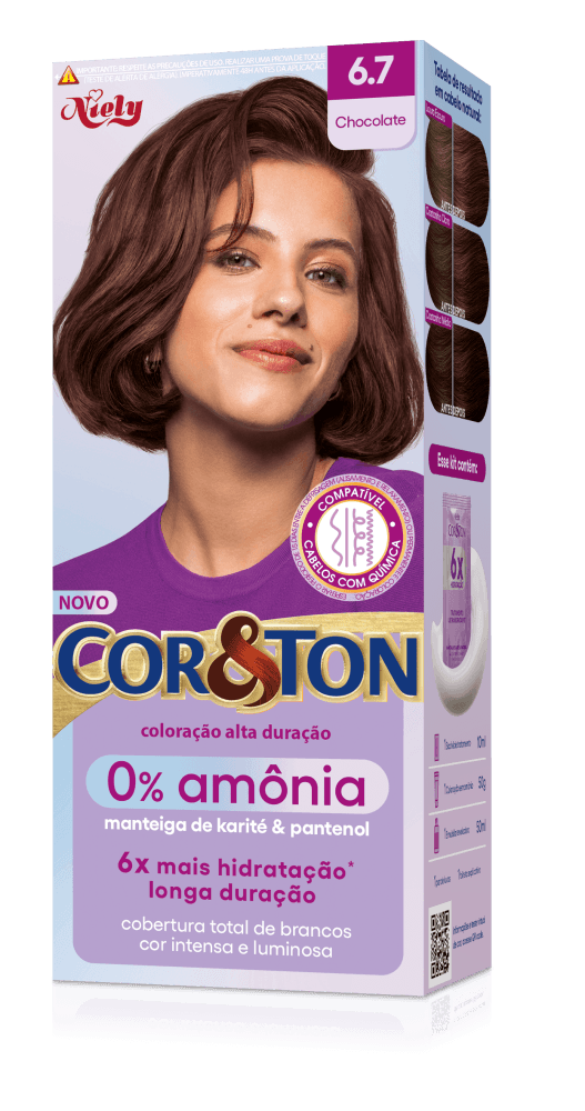 Kit-Coloracao-Creme-6.7-Chocolate-Manteiga-de-Karite---Pantenol-Niely-Cor-Ton