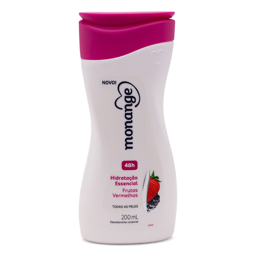 Desodorante Corporal Frutas Vermelhas 48h Monange Hidratação Essencial Frasco 200ml