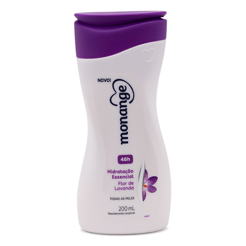 Desodorante Corporal Flor de Lavanda 48h Monange Hidratação Essencial Frasco 200ml