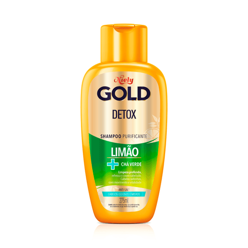 Shampoo Niely Gold Detox Limão + Chá Verde, 275Ml