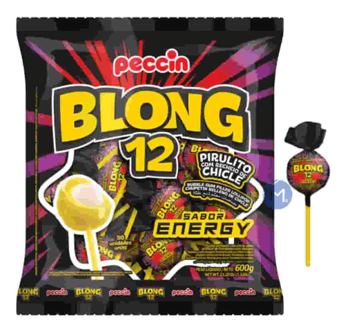 Pirulito Peccin Blong Pacote 600g Energy