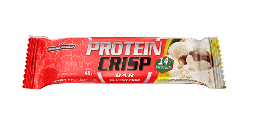 Barra de Proteína Leite Niño com Creme de Avelã Cobertura Chocolate ao Leite Integralmedica Protein Crisp Bar Pacote 45g