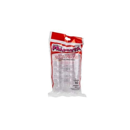 Taça Descártavel Prafesta piazza Cristal Pacote com 10 Unidades 40 ml Cada